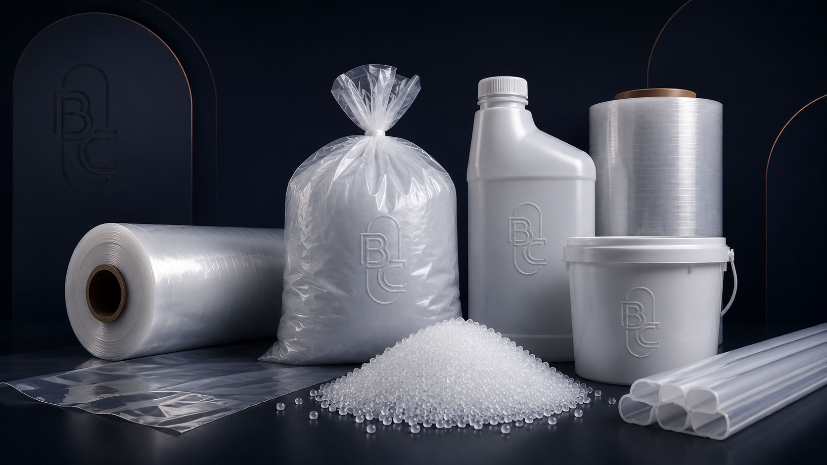 LDPE resin pellets illustration